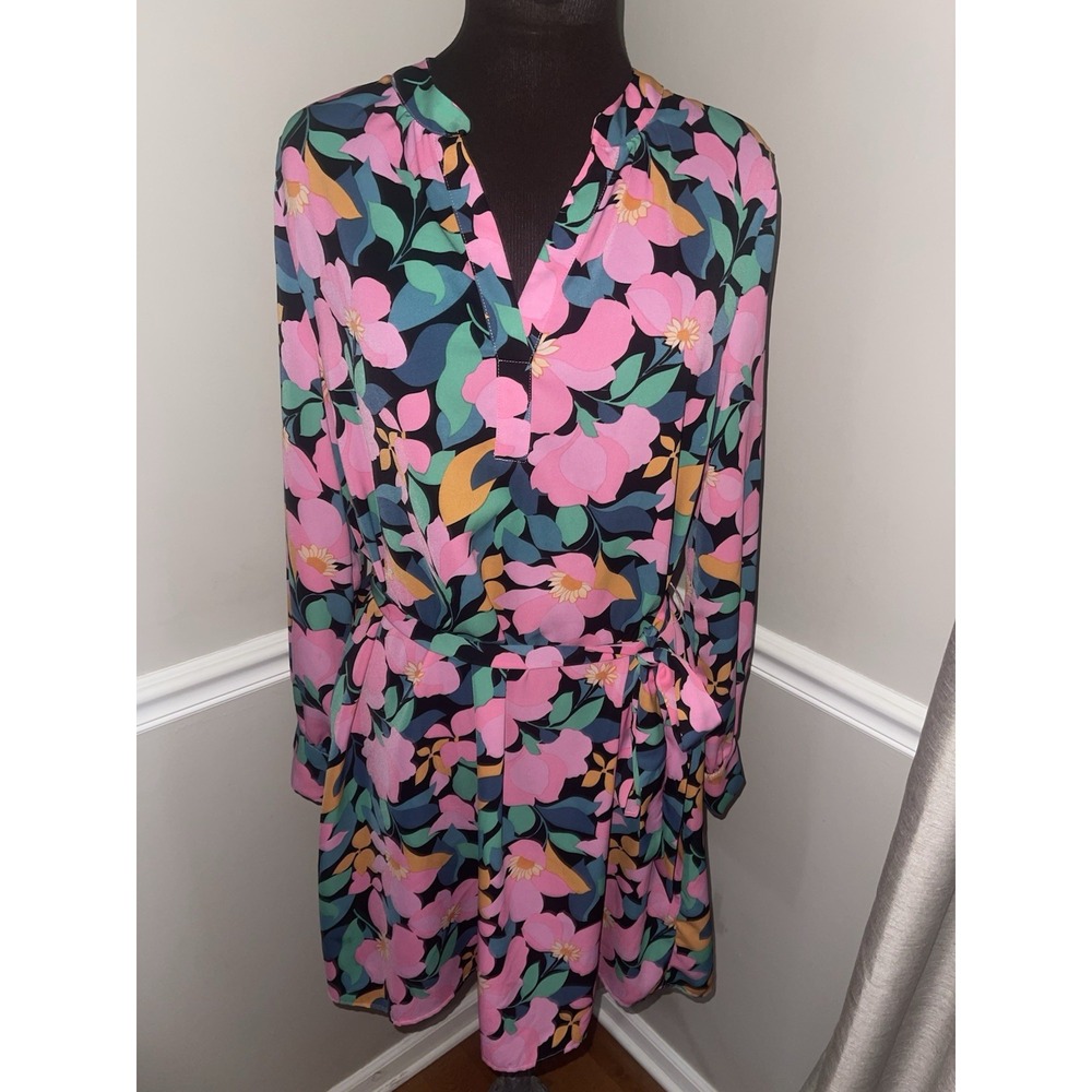 FSL + Apparel Womens Floral Dress Sz L Feminine Whimsical - Picture 1 of 3